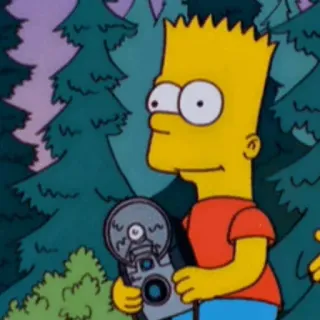 🙂 Bart Simpson The Simpsons bart simpson, the simpsons, cartoon, television, animated, humor, comedy, camera telegram sticker