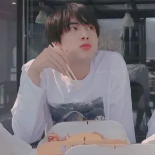 🐰 Jin kpop, ca sĩ, ăn uống, đồ ăn, đũa, bts telegram sticker