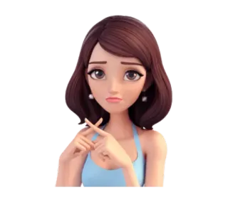 ❌ mujer, dibujo animado, pose, morena, arte digital telegram sticker