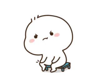 😠 en colère, dessin animé, assis, personnage, mignon telegram sticker