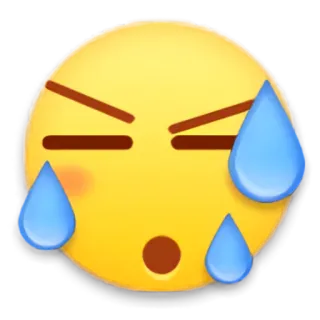 😯 Emoji, zaniepokojony, spocony, zmartwiony, zdenerwowany telegram sticker