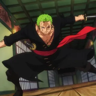 😠 Zoro One Piece Anime, Spade, Guerriero, Combattente, Manga, Pirata telegram sticker