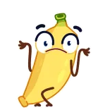 🙃 banane, dessin animé, fruit, haussement d'épaules, incertain, confus telegram sticker