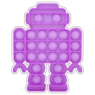 🤖 Pop it, 机器人, 玩具, 紫色, 指尖玩具, 缓解压力 telegram sticker
