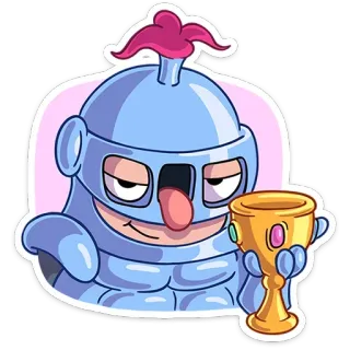 🍷 cavaliere, armatura, elmetto, trofeo, coppa, cartone animato, personaggio, fantasy telegram sticker