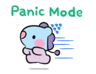 😰 Panic Mode паника, режим, мультфильм, каваий, милый, тревога, в стрессе telegram sticker