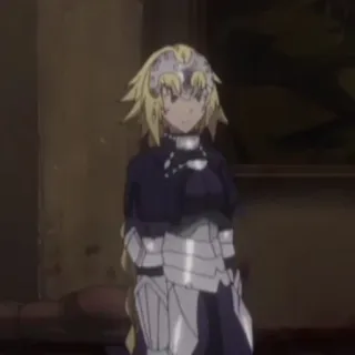 🦾 Joan of Arc Anime, Vrouw, Pantser, Blond haar, Middeleeuws telegram sticker