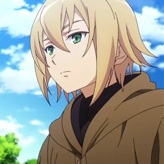 💥 Anime, Mangá, Personagem, Cabelo loiro, Olhos verdes telegram sticker