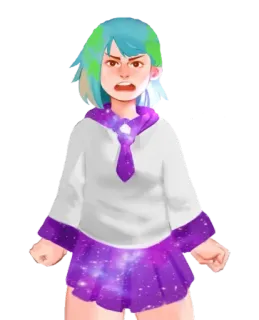 😳 terra, planeta, anime, zangado, galáxia, menina, personagem telegram sticker