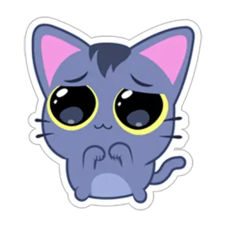 🙁 Katze, süß, traurig, Cartoon, Tier, kawaii whatsapp sticker