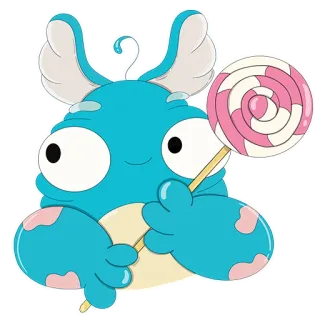 🍭 kreskówka, potwór, lizak, uroczy, ilustracja, słodki telegram sticker