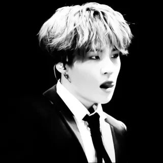 🛸 kpop, певец, мужчина, черно-белое, портрет, айдол whatsapp sticker