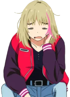 😩 anime, cartoon, sad, melancholy, pensive telegram sticker