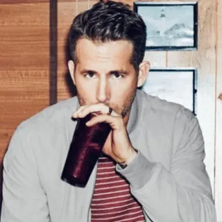 🔮 Ryan Reynolds aktor, selebriti, Ryan Reynolds, minum telegram sticker