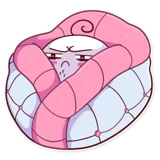 😑 dibujo animado, personaje, rosa, blanco, mono, pegatina whatsapp sticker
