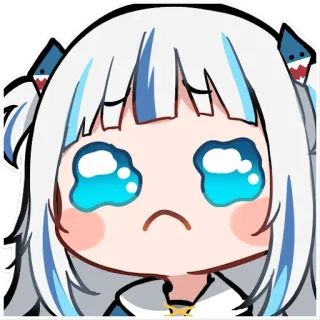 🥺 Gawr Gura anime, vtuber, gawr gura, crying, shark telegram sticker