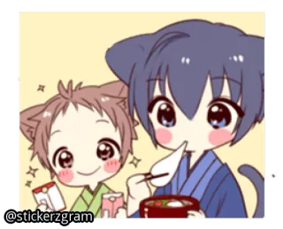 🎅 Anime, Orelhas de gato, Fofo, Desenho animado, Kawaii whatsapp sticker