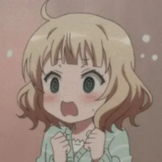 😳 Anime, Mädchen, geschockt, verwirrt, Cartoon telegram sticker