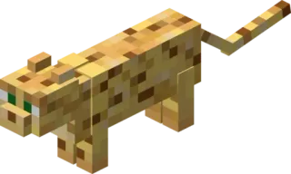 🐯 Minecraft, Ocelot, Video Game, Animal, Cat, Pixel Art telegram sticker
