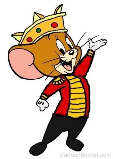 😁 Jerry tikus, kartun, mahkota, raja, hewan, karakter telegram sticker