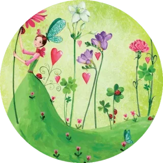 🍀 花, 仙女, 爱心, 三叶草, 花园, 瓢虫, 异想天开 telegram sticker