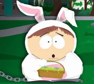 😮 Eric Cartman South Park 卡通, 复活节, 兔子装, 埃里克·卡特曼, 南方公园 telegram sticker