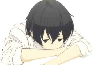 😋 Anime, Sedih, Anak laki-laki, Karakter, Kartun telegram sticker