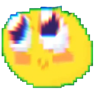 ☺️ macchia gialla, emoji, faccia confusa, pixel art, meme, divertente, sticker whatsapp sticker