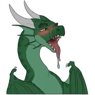 😚 dragão, fantasia, verde, desenho animado, animal telegram sticker