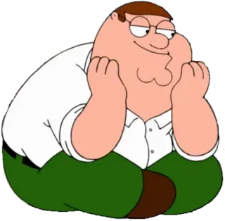 😊 Peter Griffin Family Guy 卡通, 彼得·格里芬, 恶搞之家, 角色, 动画, 搞笑 telegram sticker