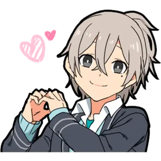 ♥️ Anime, Personnage, Autocollant, Garçon, Art telegram sticker