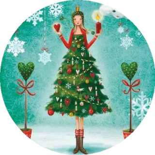 🎄 圣诞节, 树, 爱心, 蜡烛, 冬天 telegram sticker