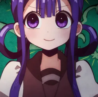 ✖ anime, desenho animado, cabelo roxo, menina, sorrindo telegram sticker