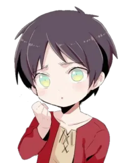 ☹ Eren Yeager Attack on Titan Anime, Manga, Eren Jaeger, L'Attaque des Titans, Dessin animé, Fanart telegram sticker