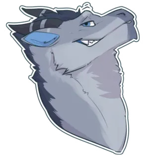 😏 Furry, Anthro, Dragão, Personagem, Retrato, Adesivo telegram sticker