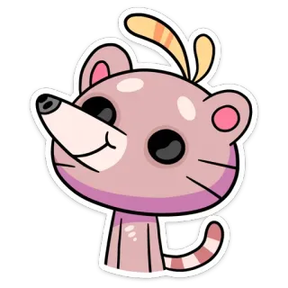 ☺️ animal, weasel, sticker, cute, cartoon whatsapp sticker