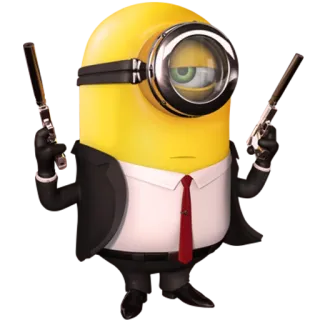 😡 Minion Despicable Me Minion, Pistool, Pak, Verschrikkelijke Ikke, Wapen telegram sticker