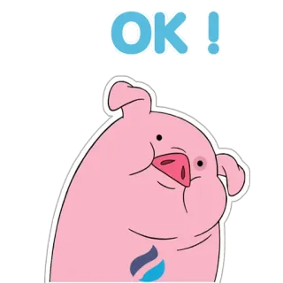 👌 Waddles Gravity Falls OK-! schwein, niedlich, comic, tier, rosa, watschelt, gravity falls telegram sticker