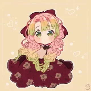 💕 Mitsuri Kanroji Demon Slayer anime, demon slayer, mitsuri kanroji, chibi, cute telegram sticker