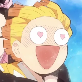 💛 Zenitsu Agatsuma Demon Slayer anime, demon slayer, zenitsu, cute, hearts, expression whatsapp sticker
