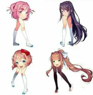 🙈 Natsuki, Yuri, Sayori, Monika Doki Doki Literature Club telegram sticker