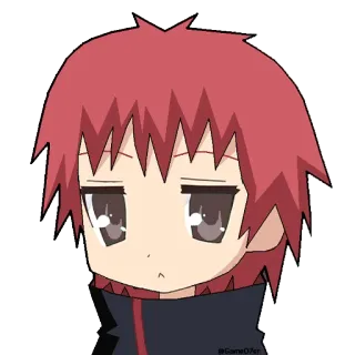 😞 Anime, Manga, Dibujos animados, Pelo rojo, Kawaii, Chibi telegram sticker