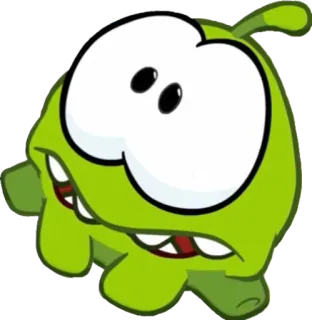 😟 Om Nom Cut the Rope verde, mostro, carino, gioco, gnam telegram sticker