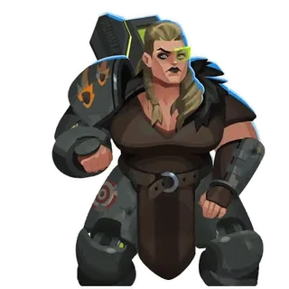 👍 mulher, forte, personagem, loira, armadura telegram sticker