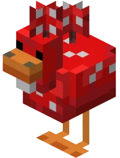 🐓 Minecraft Minecraft, chicken, animal, game, red, blocky telegram sticker
