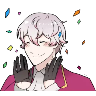 🎉 애니메이션, 귀여운, 카와이, 반짝임, 행복한 whatsapp sticker
