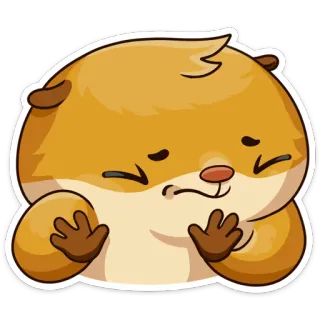 😑 lontra, animal, fofo, adesivo, desenho animado, kawaii, triste, desapontado whatsapp sticker