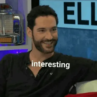 ☺ interesting интересно, реакция, лицо, мужчина, улыбка telegram sticker