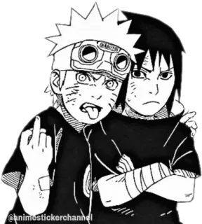 😒 Naruto @animestickerchannel anime, naruto, sasuke, manga, middle finger, offensive gesture telegram sticker
