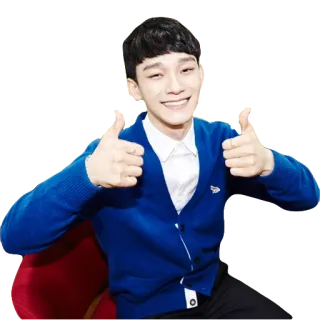 👍 Chen chanteur, pouce levé, kpop, exo, idole, sourire telegram sticker